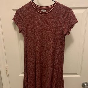 Maroon and white t-shirt dress!